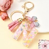 Resin & Acrylic & Faux Suede Tassel Keychain KEYC-YW00124-14-1