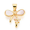 Brass Micro Pave Clear Cubic Zirconia Pendants KK-N268-79G-1