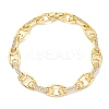 Clear Cubic Zirconia Oval Link Chains Bracelet BJEW-G773-04G-4