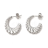 Non-Tarnish 304 Stainless Steel Croissant Stud Earrings LS-EJEW-L237-04P-1