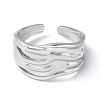 Non-Tarnish 304 Stainless Steel Open Cuff Ring for Women RJEW-C046-09P-2