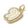 Brass Micro Pave Cubic Zirconia Pendants KK-K354-02G-H-2