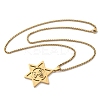 Hanukkah 201 Stainless Steel Star of David Pendant Necklaces LS-NJEW-Z058-02G-4
