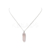 Natural Rose Quartz Geometry Pendant Necklace NJEW-JN04239-03-3