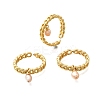 Brass Curb Chain Cuff Rings for Women RJEW-Z085-05G-4