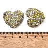 Sparkling Acrylic Heart Beads with Rhinestone Embellishment OACR-NH0001-02B-05-3