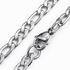 Non-Tarnish 304 Stainless Steel Figaro Chain Necklaces LS-NJEW-H445-18P-2