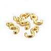 Golden Plated Alloy Letter Pendants X-PALLOY-J718-01G-S-2