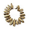 Electroplated Natural Quartz Crystal Beads Strands G-F800-B-4