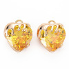 Brass Micro Pave Cubic Zirconia Charms KK-N232-302A-01-2