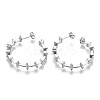Brass Micro Pave Clear Cubic Zirconia Stud Earrings EJEW-N011-14P-NF-1