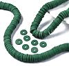 Flat Round Handmade Polymer Clay Beads CLAY-R067-12mm-46-5