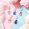 Electroplate Glass & Handmade Millefiori Lampwork Pendants Decorations HJEW-JM03600-02-1