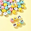 50Pcs 10 Colors Wood European Beads WOOD-FS0001-26-7