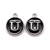 Platinum Plated Alloy Charms LS-ENAM-S118-02U-P-1