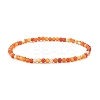 Mini Natural Carnelian Beaded Stretch Bracelets BJEW-JB07669-06-1