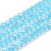Electroplate Glass Beads Strands X-EGLA-A034-T4mm-B14-1