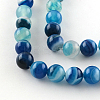Dyed Natural Striped Agate/Banded Agate Round Bead Strands X-G-R342-6mm-05-2