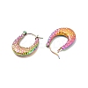 Ion Plating(IP) 304 Stainless Steel Chunky Oval Hoop Earrings for Women EJEW-P202-08MC-2
