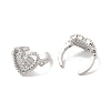 Hollow Heart Brass Micro Pave Cubic Zirconia Cuff Earrings for Women EJEW-P281-06P-2