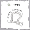 10Pcs 304 Stainless Steel D-Ring Anchor Shackle Clasps STAS-UN0039-91-3