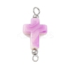 35Pcs 7 Colors Two Tone Cross Acrylic Connector Charms PALLOY-JF03528-02-2