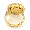 Brass Micro Pave Clear Cubic Zirconia Letter Open Cuff Ring for Women RJEW-M173-01G-Q-2