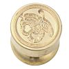 Golden Tone Round Wax Seal Brass Stamp Heads LS-AJEW-M040-01G-D-2