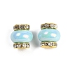 Resin Beads with Brass Rhinestone Rondelle KK-H490-05G-05-1
