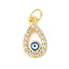 Brass Micro Pave Cubic Zirconia Enamel Pendants KK-D357-01A-G-1