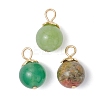 21Pcs 21 Styles Natural & Synthetic Mixed Gemstone Round Charms PALLOY-JF04619-01-3