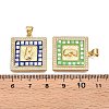 Brass Micro Pave Clear Cubic Zirconia Pendants KK-N254-216G-A-3