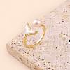 Natural Freshwater Pearl with Natural Shell Cuff Rings WGDDA1E-04-1
