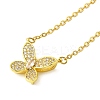 304 Stainless Steel Cubic Zirconia Pendant Necklaces NJEW-Q347-01B-1