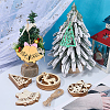 4 Sets 4 Styles Christmas Unfinished Wood Pendant Decorations WOOD-SC0001-87-4