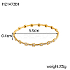 304 Stainless Steel Cubic Zirconia Bangles STAS-OY009-18G-2