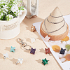 10Pcs 10 Colors Rose Quartz & Quartz Crystal & Amethyst & Picture Jaspe & Opalite & Turquoise & Blue Goldstone & Goldstone & Howlite & Malachite Gemstone Pendants G-SC0002-01-5