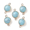 Synthetic Turquoise Connector Charms G-C102-09A-G-1