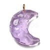 Transparent Resin Moon Pendants RESI-A026-01B-1