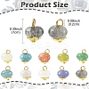 50Pcs 10 Colors Glass Pendants PALLOY-YW00180-3