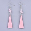 Pear Wood Dangle Earring EJEW-JE03156-3