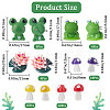 66Pcs 6 styles Resin Frog & Lotus & Mushroom Ornaments DJEW-GF0001-61-2
