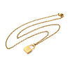304 Stainless Steel Rolo Chain Pendant Necklaces NJEW-S444-01G-25-2
