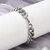 304 Stainless Steel Cuban Link Chain Bracelets for Women Men LS-BJEW-D304-01P-5