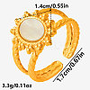 304 Stainless Steel with Natural Shell Cuff Open Rings for Women LD3534-3-2