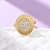 Brass Micro Pave Cubic Zirconia Cuff Rings RJEW-D323-04G-2