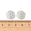 Flower Brass Clear Cubic Zirconia Bead Caps KK-V008-07P-3