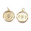 Brass Micro Pave Clear Cubic Zirconia Pendants X-ZIRC-O035-09G-2