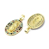 Rack Plating Brass Micro Pave Cubic Zirconia Pendants KK-R157-14C-G-2