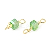 Glass Faceted Cube Connector Charms KK-C097-10G-01-2
